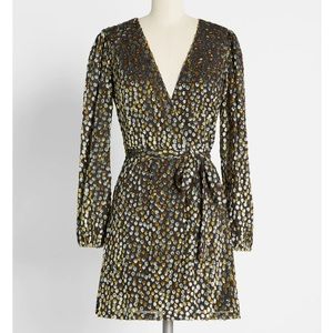 Sparkly mini wrap dress- NYE, holidays